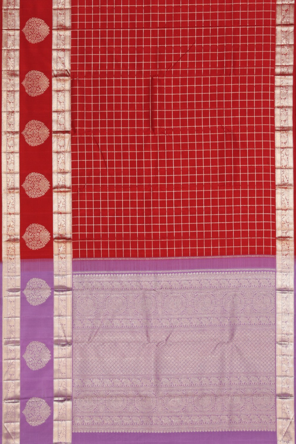 Image of Arani Silk Brocade Red Saree